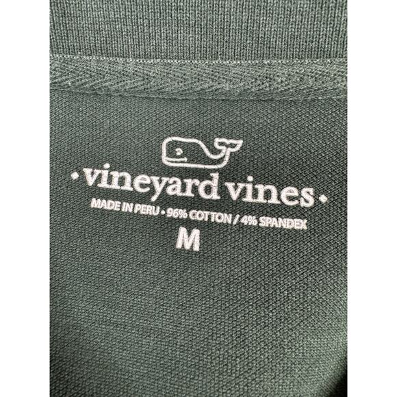 Vineyard Vines Mens Medium Green Long Sleeve Polo Shirt Whale Logo Preppy Golf - Picture 2 of 9